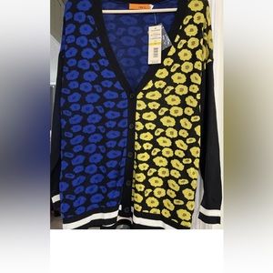 NWT OneA Multicolor Lightweight Cardigan Women SZ M Long Sleeves Boho Preppy